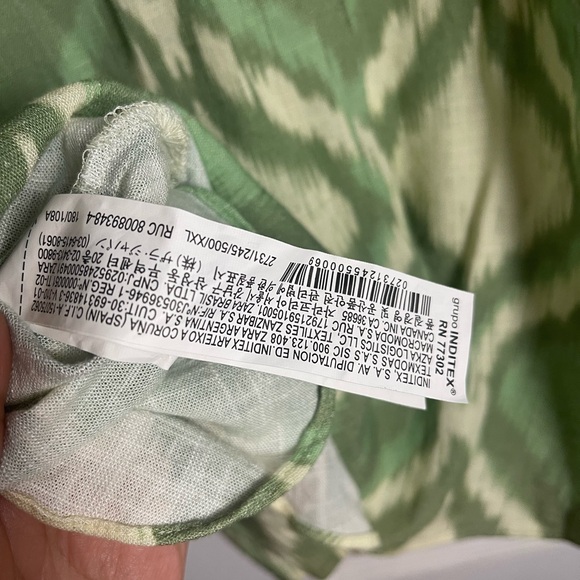 Zara Green and White Beaded Collar Blouse - Picture 7 of 8